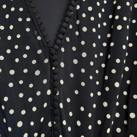 Chic Navy Polka Dot Maxi Dress 2x 20W Plus Size - Picture 2 of 3